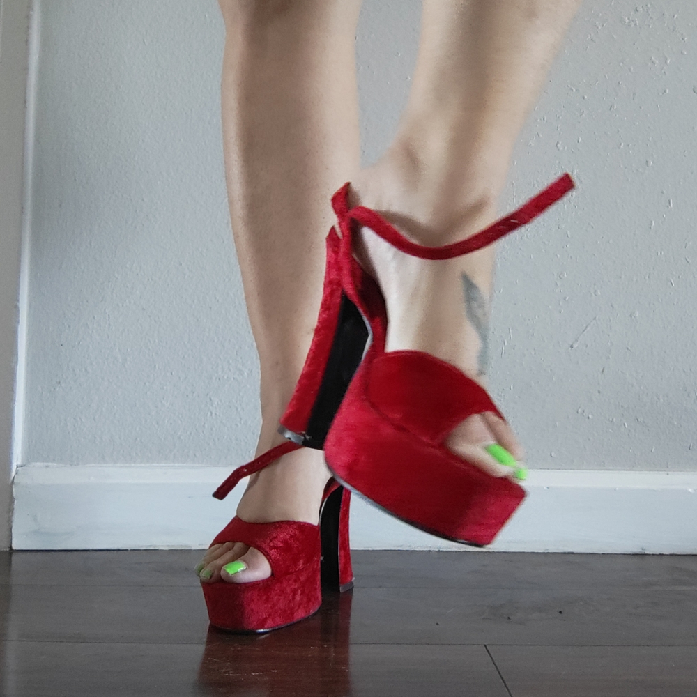 Elegant Red Platform Heels